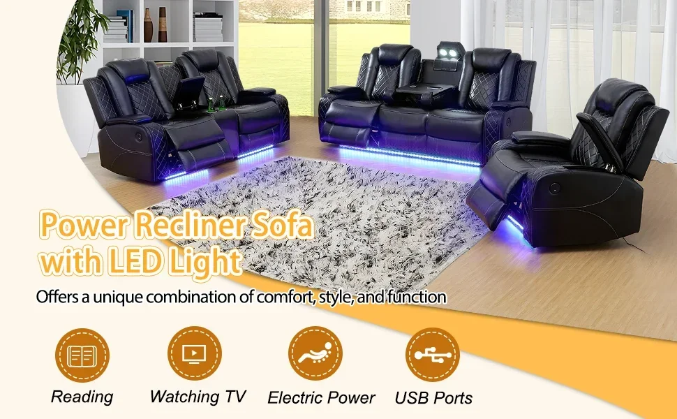 Power Recliner Sofa Set