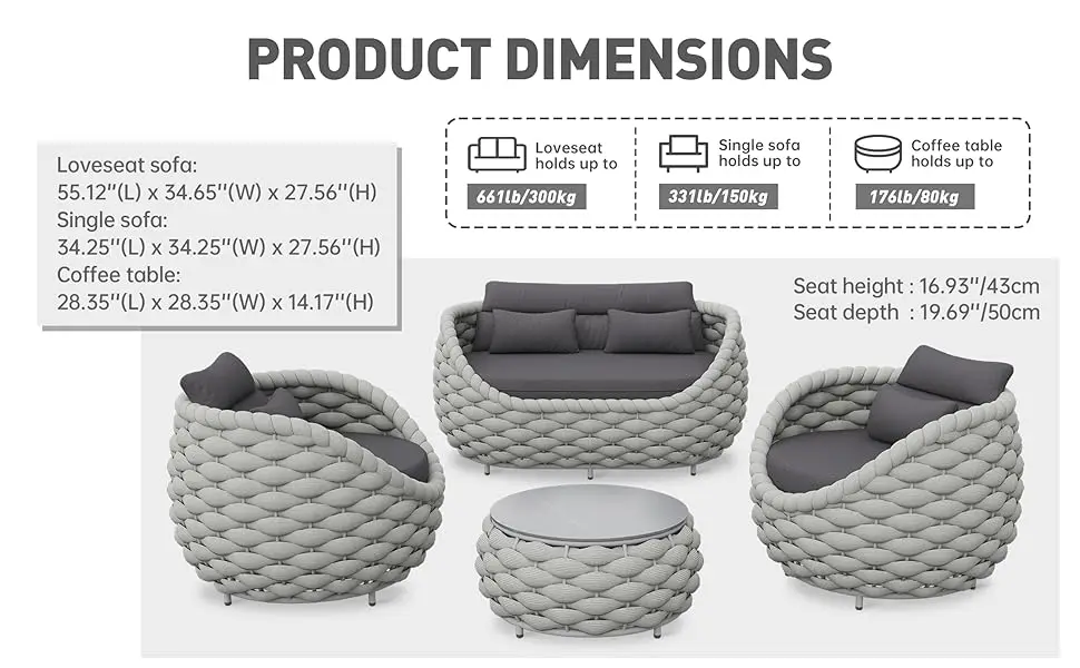 4 piece outdoor patio set