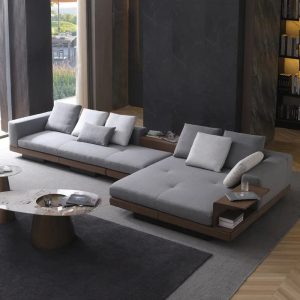 Italy Modern Living Room Furniture Hotel Lobby Reception Area L Shape Sofa Sectional Sofa Fabric Sofa Set