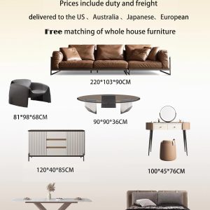 Italian Style Furniture Set For Apartment Living Room Sofa Bedroom King Size Bed Dining Table Sideboard 7 Pieces Of Furniture