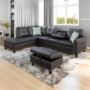 Sofa Couch,Corduroy 3 Seat Sofa with Deep Seat Wider Armrest，Upholstered Couches for Living Room,Apartment Office CouchFurniture