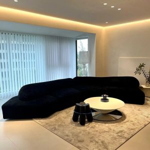 Nordic Italian Living Room Sofas Black Modern Designer Daybed Lounges Sofas Recliner Luxury Wooden Canape Salon Home Furniture