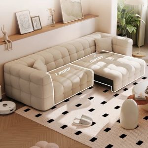 French Lamb Velvet Electric Sofa Bed Italian Fabric Living Room Sofas Smart Living Room Furniture Luxury Home Lazy Recliner Sofa