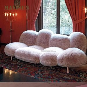 Pink Sofa Set Living Room Sectional Home Office Furniture Modern Luxury Elegant Single 3 Seater Sofa Individual Armchair